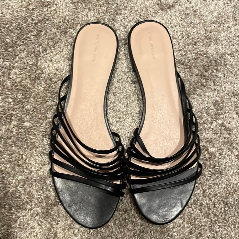 Something Navy Black Sandal slides size 10